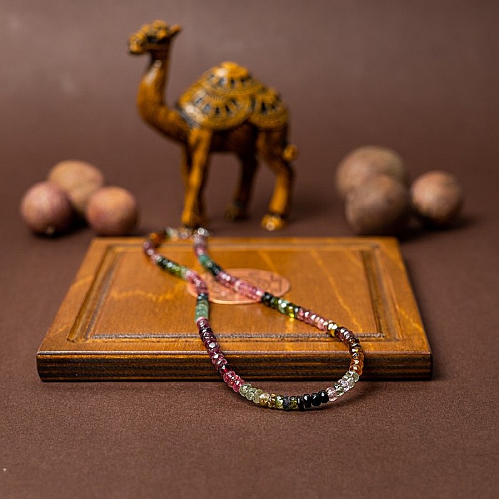 Choker Felicity din turmalina multicolora rondele A++, inchidere din Argint 925 [5]