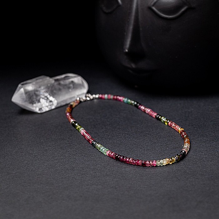 Choker Felicity din turmalina multicolora rondele A++, inchidere din Argint 925 [9]