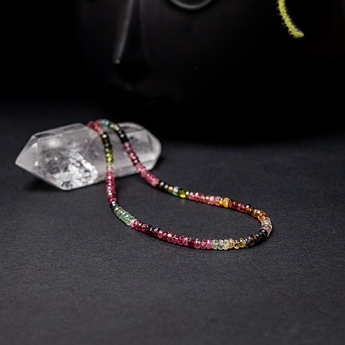 Choker Felicity din turmalina multicolora rondele A++, inchidere din Argint 925 [7]