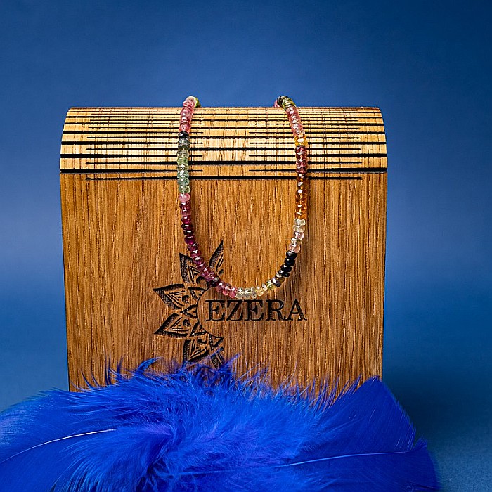 Choker Felicity din turmalina multicolora rondele A++, inchidere din Argint 925 [11]