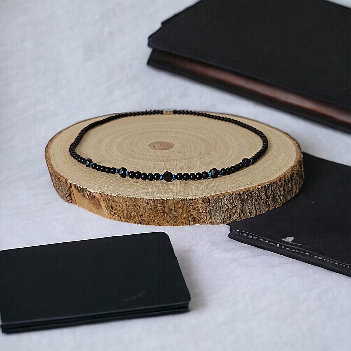 Colier barbati Eran din margele de Onix mat si hematit cu inchidere magnetica [5]