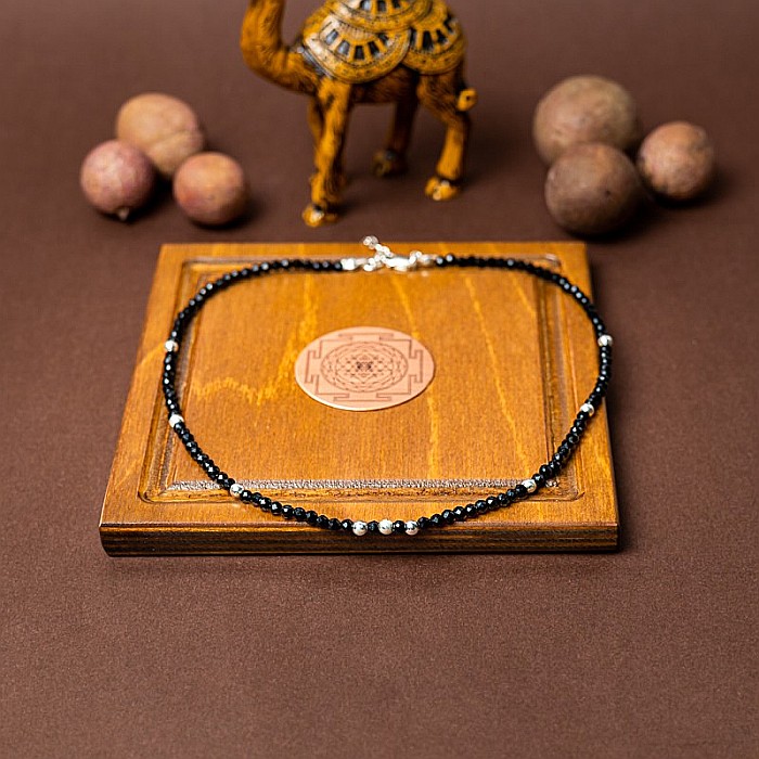 Colier choker Blake din pietre semipretioase de Spinel negre, cu accesorii si sistem de inchidere din argint 925 [4]