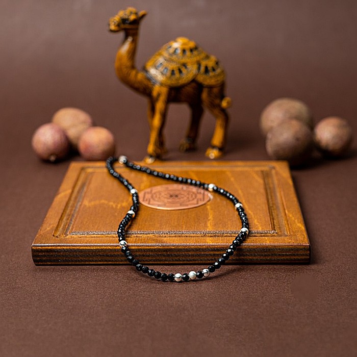 Colier choker Blake din pietre semipretioase de Spinel negre, cu accesorii si sistem de inchidere din argint 925 [5]