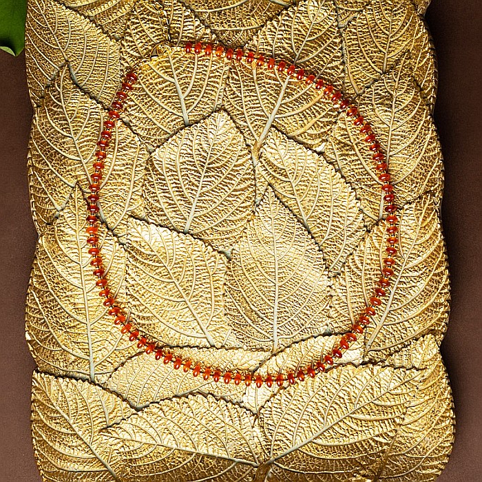 Colier choker din pietre semipretioase Carneol (eng.Carnelian), Kamia cu inchizatoare din cupru, placat cu aur de 18K [3]