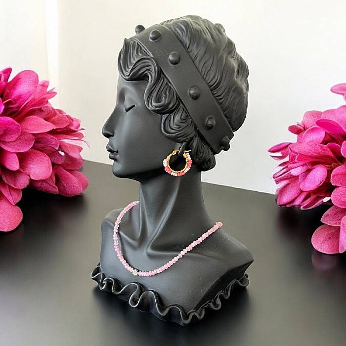 Colier choker elegant Anita din cristale de Jad Roz si accesorii din argint 925 [3]