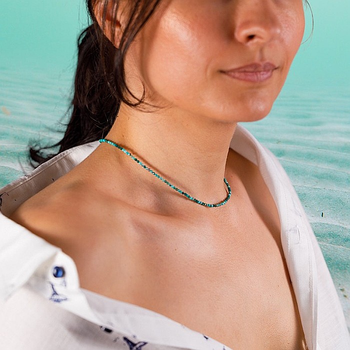 Colier choker Hetal din pietre semipretioase turcoaz natural [5]