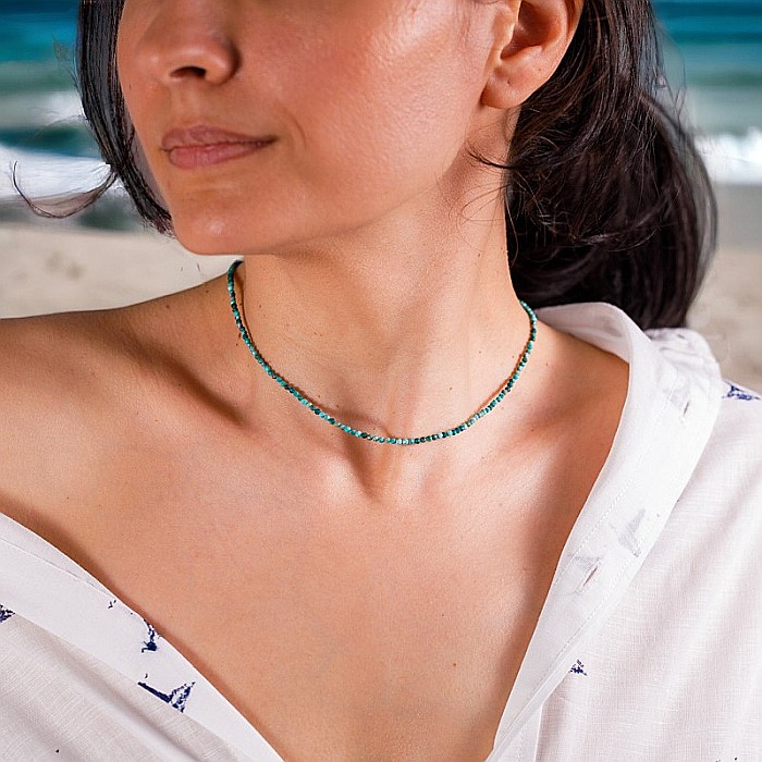 Colier choker Hetal din pietre semipretioase turcoaz natural [9]