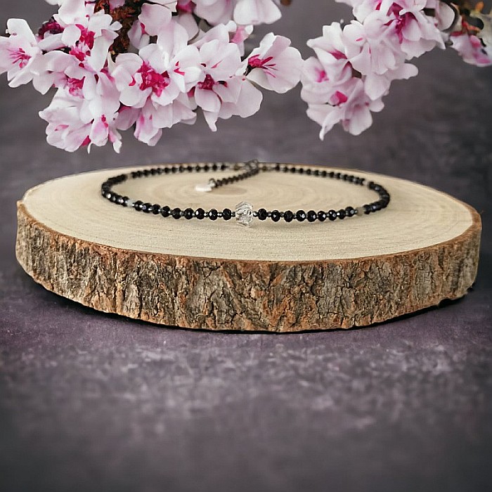 Colier Choker Hrida cu pietre semipretioase de Onix, Labradorit si diamant Herkimer [10]