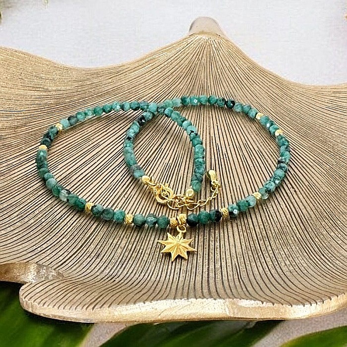 Colier choker Labradorit Celia cu accesorii din argint placat cu aur [7]