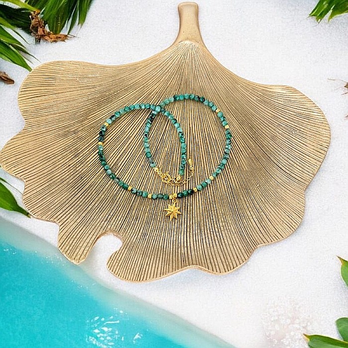 Colier choker Labradorit Celia cu accesorii din argint placat cu aur [5]