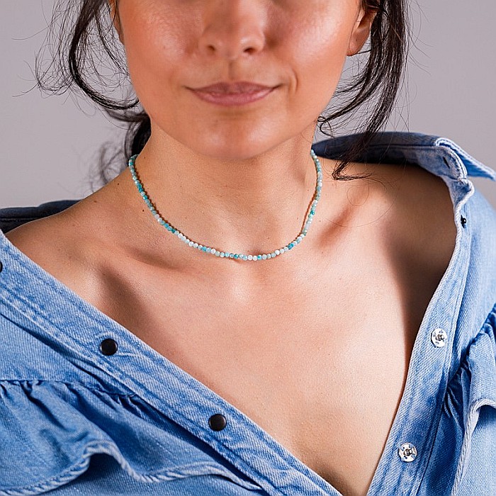 Colier choker Minis pietre semipretioase Amazonit [15]