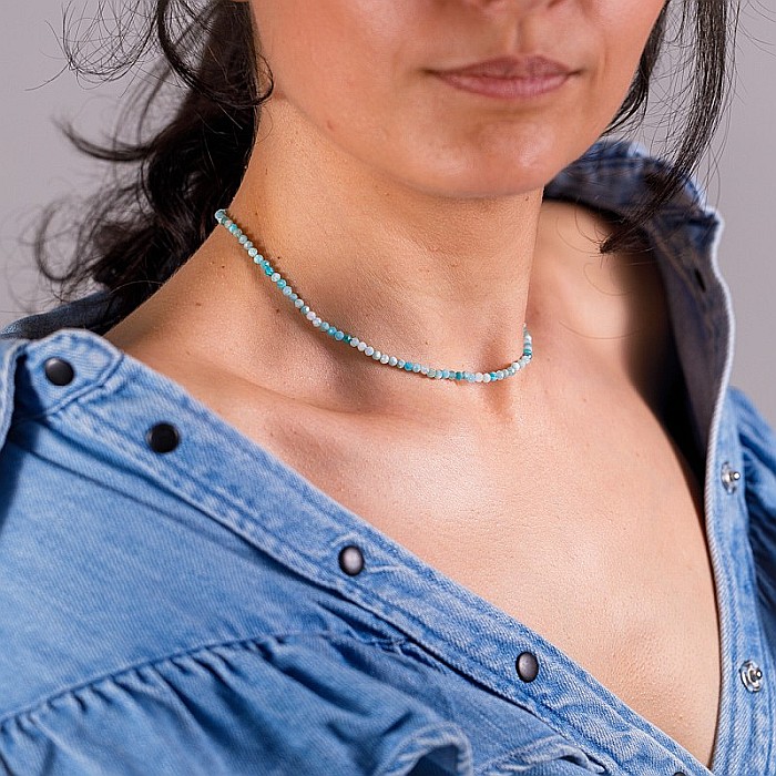 Colier choker Minis pietre semipretioase Amazonit [14]