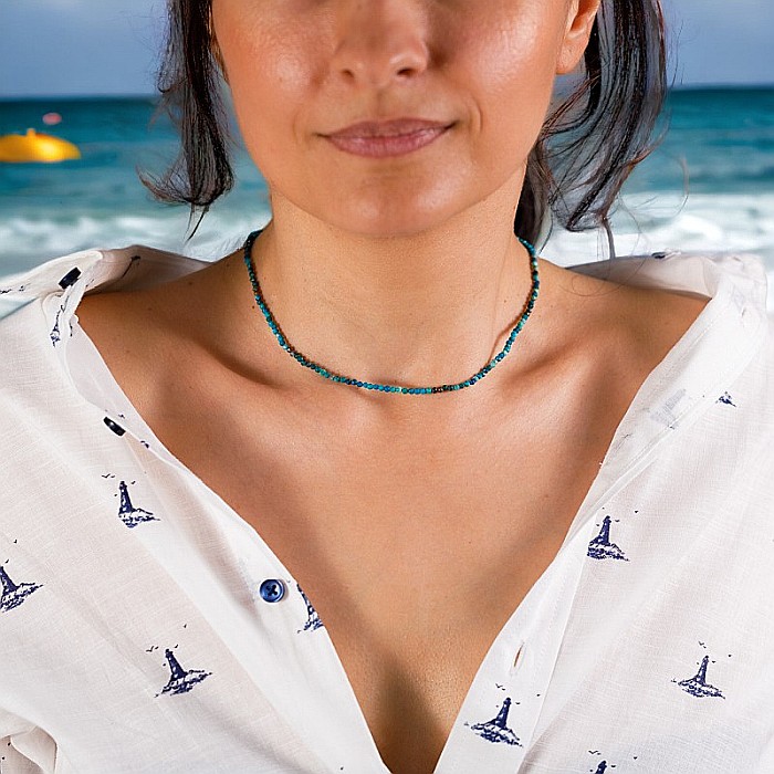 Colier choker Minis pietre semipretioase Crisocola [2]