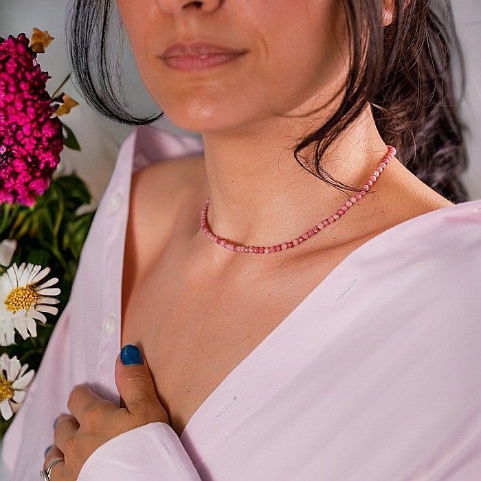 Colier choker Minis pietre semipretioase Rodonit [15]