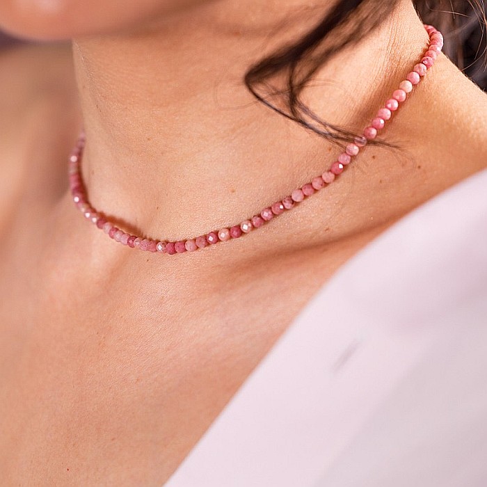 Colier choker Minis pietre semipretioase Rodonit [13]