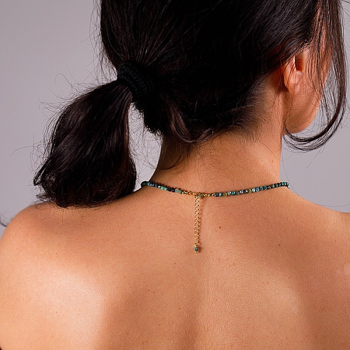 Colier choker Minis pietre semipretioase turcoaz african [2]