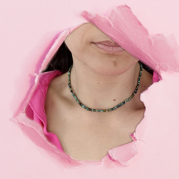 Colier choker Minis pietre semipretioase turcoaz african [4]