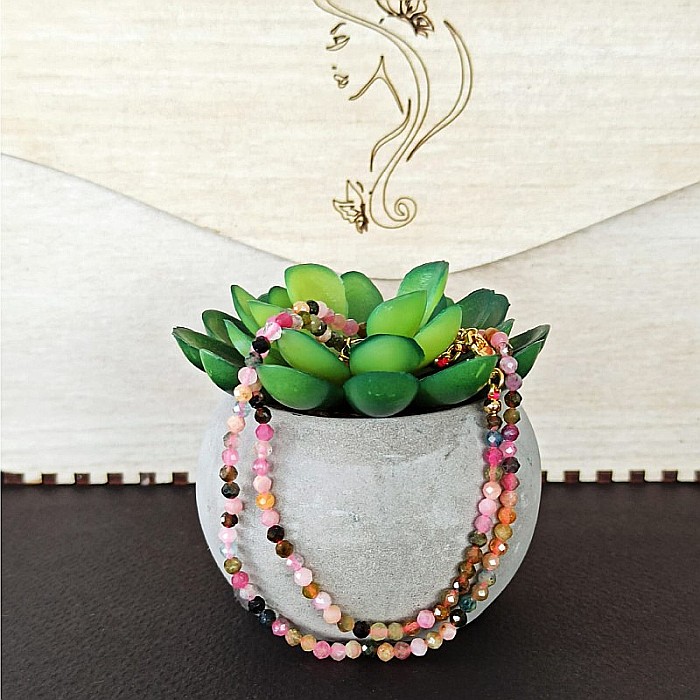 Colier choker Minis pietre semipretioase Turmalina curcubeu [5]