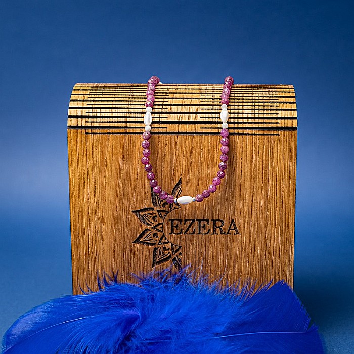 Colier Choker Naveen din pietre naturale de Rubin cu sistem de inchidere din argint 925 [8]