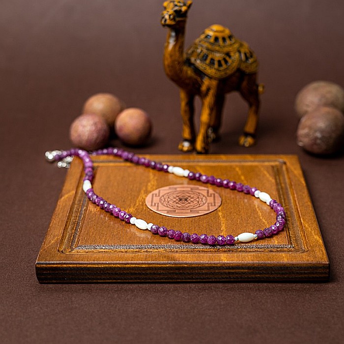 Colier Choker Naveen din pietre naturale de Rubin cu sistem de inchidere din argint 925 [3]