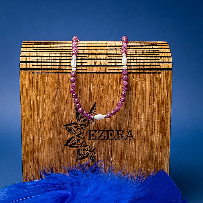 Colier Choker Naveen din pietre naturale de Rubin cu sistem de inchidere din argint 925 [2]