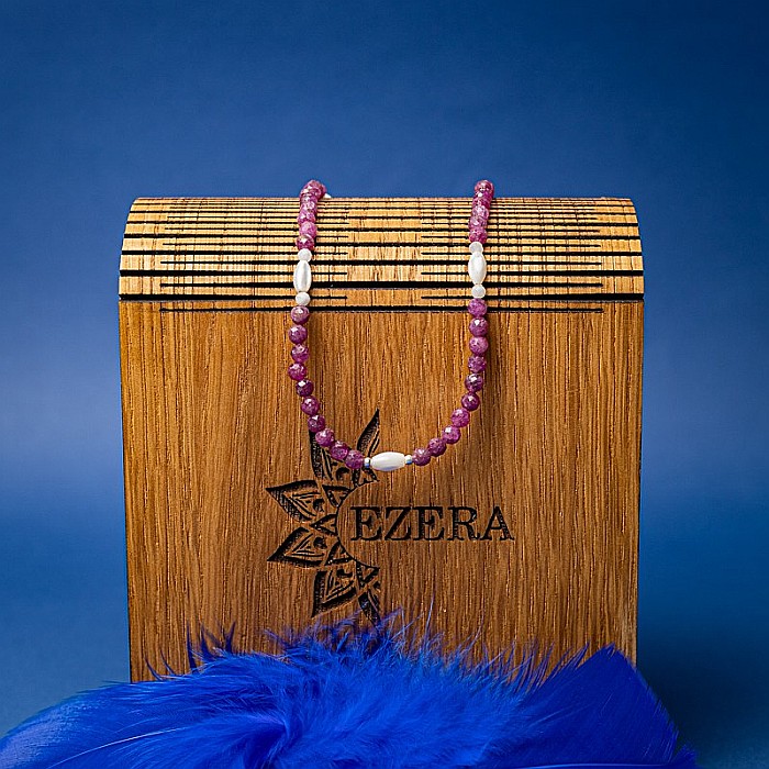 Colier Choker Naveen din pietre naturale de Rubin cu sistem de inchidere din argint 925 [9]