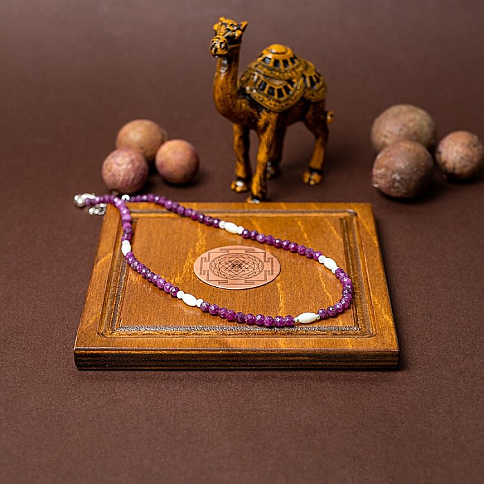 Colier Choker Naveen din pietre naturale de Rubin cu sistem de inchidere din argint 925 [4]