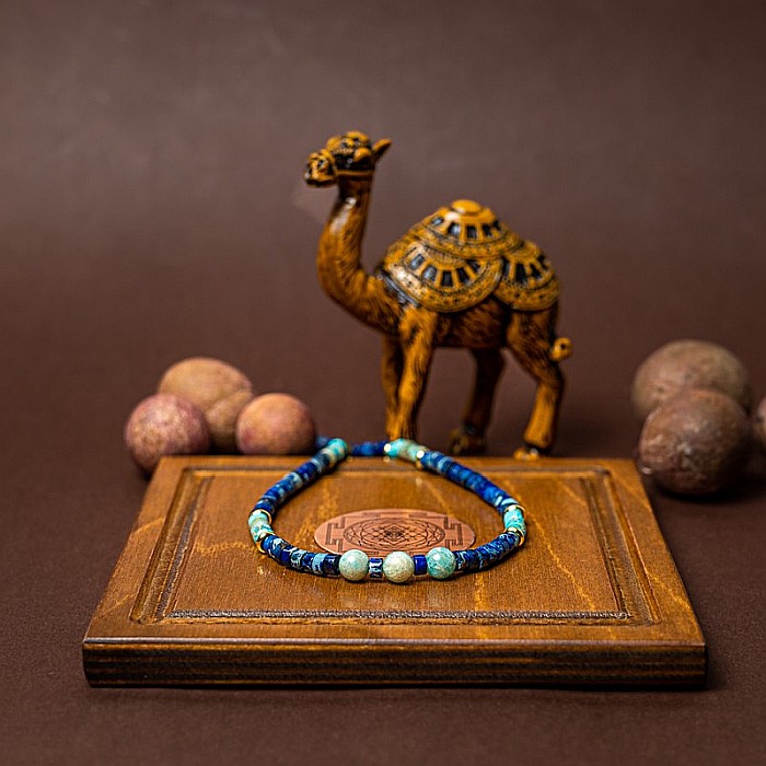 Colier choker Nirmay din pietre naturale de Sediment de Jasp, inchidere din argint 925 placat cu aur 14K [6]