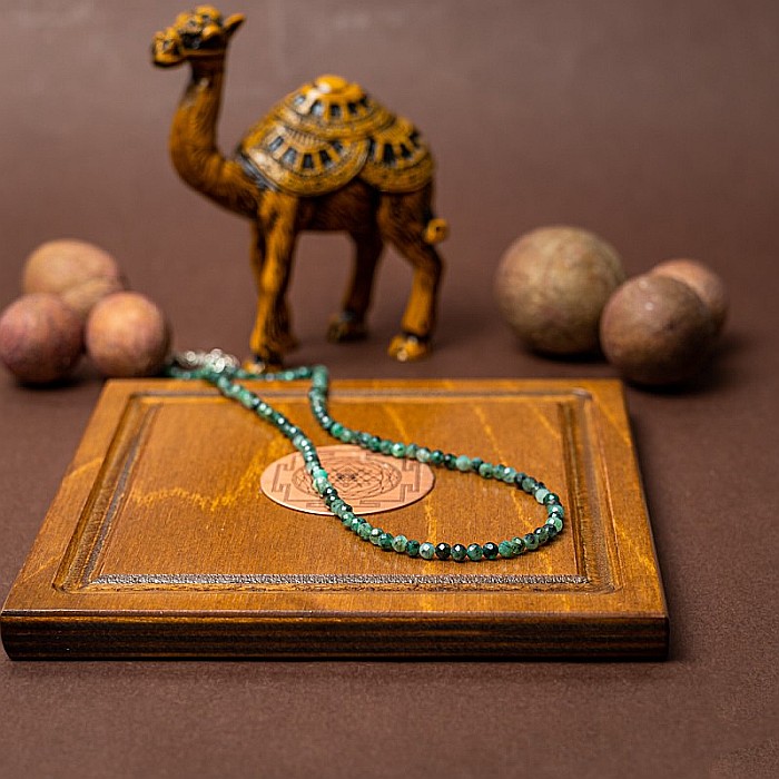 Colier choker pietre naturale de Smarald fatetat Memphis cu sistem de inchidere din argint 925 [3]