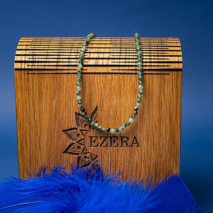 Colier choker pietre naturale de Smarald fatetat Memphis cu sistem de inchidere din argint 925 [7]