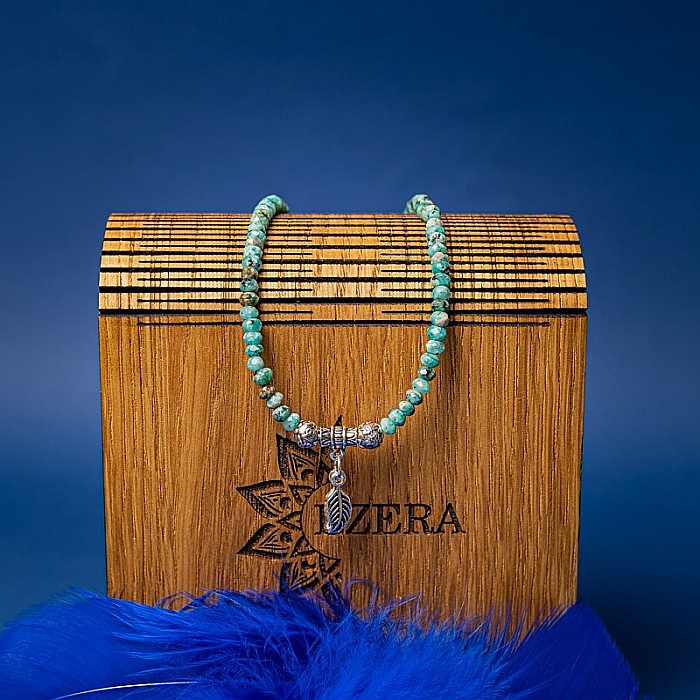 Colier choker pietre naturale Jad fatetat Ajay cu charm-uri si sistem de inchidere din argint 925 [8]