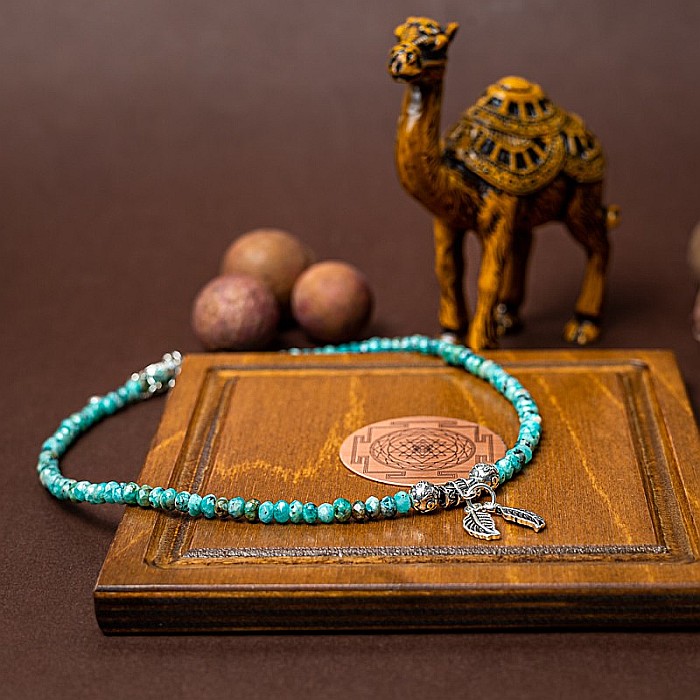 Colier choker pietre naturale Jad fatetat Ajay cu charm-uri si sistem de inchidere din argint 925 [3]