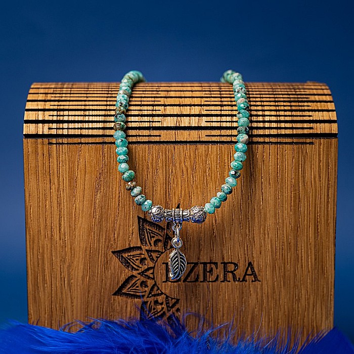 Colier choker pietre naturale Jad fatetat Ajay cu charm-uri si sistem de inchidere din argint 925 [9]