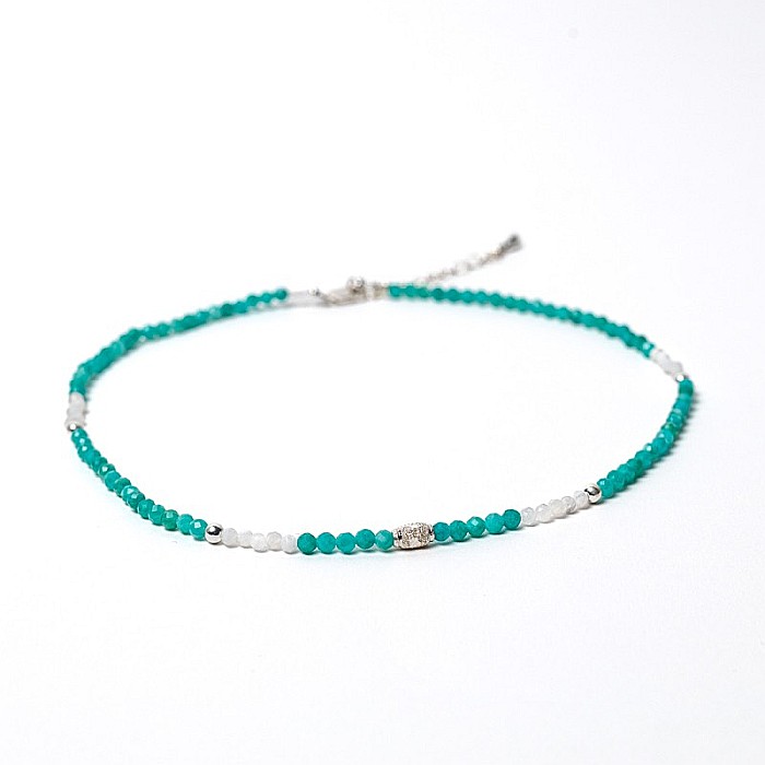 Colier choker Anadi din pietre semipretioase de Amazonit si Piatra Lunii, inchidere si accesorii din argint 925 [13]