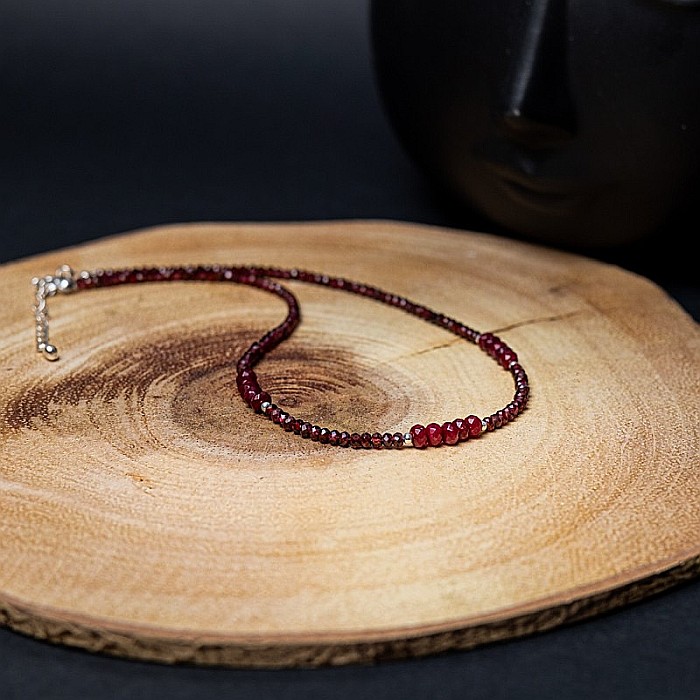 Colier choker Kavin din pietre semipretioase de Granat si Rubin, inchidere si accesorii din argint 925 [8]
