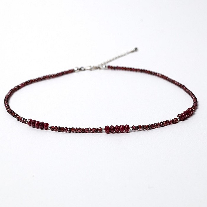 Colier choker Kavin din pietre semipretioase de Granat si Rubin, inchidere si accesorii din argint 925 [12]