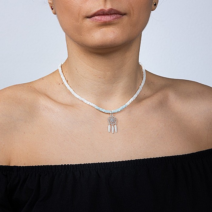 Colier Choker Tanya din sidef de scoici, inchidere si accesorii din argint 925 [12]