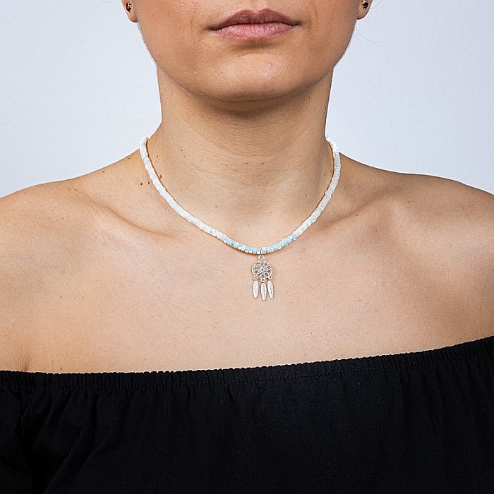 Colier Choker Tanya din sidef de scoici, inchidere si accesorii din argint 925 [2]