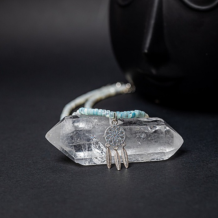 Colier Choker Tanya din sidef de scoici, inchidere si accesorii din argint 925 [6]