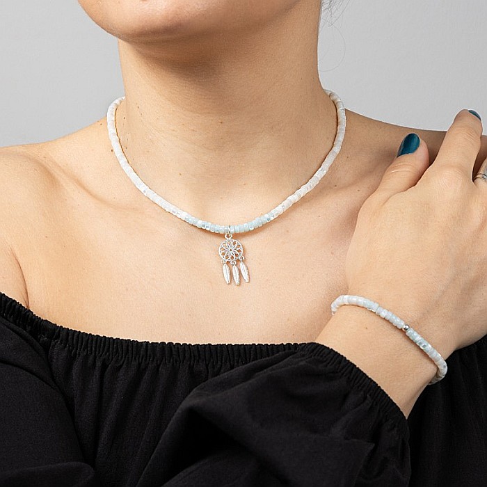 Colier Choker Tanya din sidef de scoici, inchidere si accesorii din argint 925 [16]