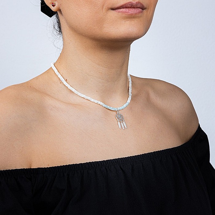 Colier Choker Tanya din sidef de scoici, inchidere si accesorii din argint 925 [13]