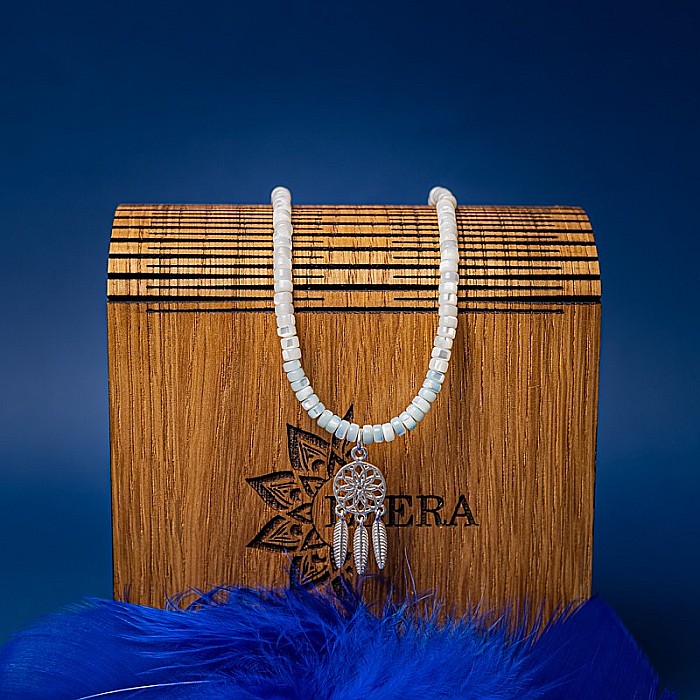 Colier Choker Tanya din sidef de scoici, inchidere si accesorii din argint 925 [11]