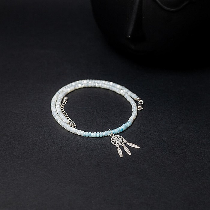 Colier Choker Tanya din sidef de scoici, inchidere si accesorii din argint 925 [9]