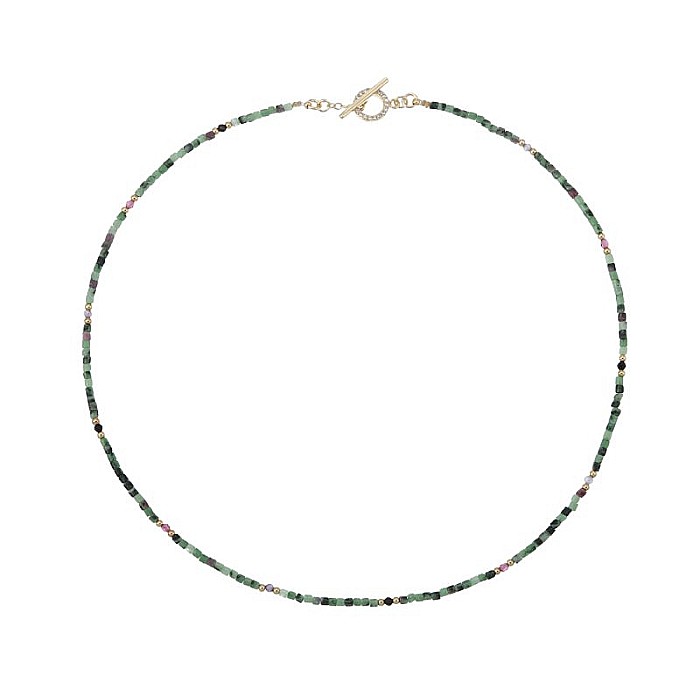 Colier Choker Valer din cristale de Rubin Zoisit, cupru placat cu aur [9]