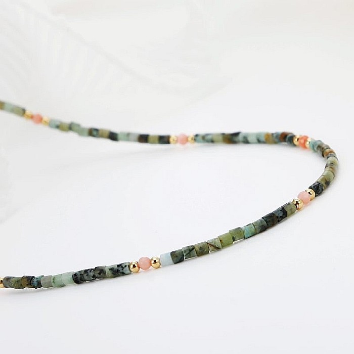 Colier Choker Valer din cristale de Rubin Zoisit, cupru placat cu aur [2]