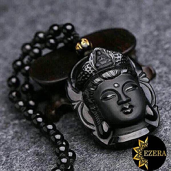 Colier cu Pandantiv Buddha din Obsidian Natural [2]