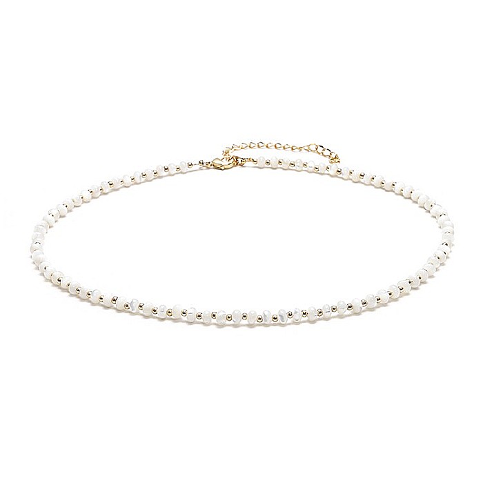 Colier din perle Mother of Pearls, Chocker Kamia cu inchizatoare din cupru, placat cu aur de 18K [8]