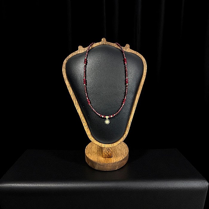 Colier elegant din cristale de Granat și Rubin natural cu Argint 925 [2]