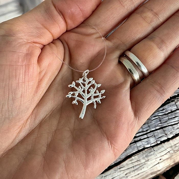 Colier fir transparent cu pandantiv Copacul Vietii din argint 925 [2]