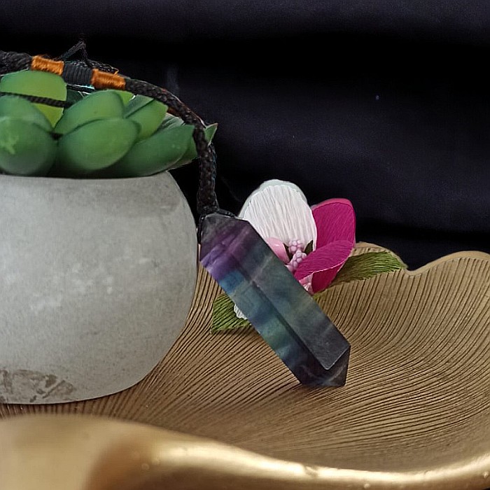 Colier Mani reglabil, cu varf dublu de Fluorit [5]